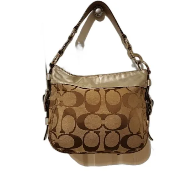 Coach Sliver Khaki Platinu Signature Carly Dust Bag